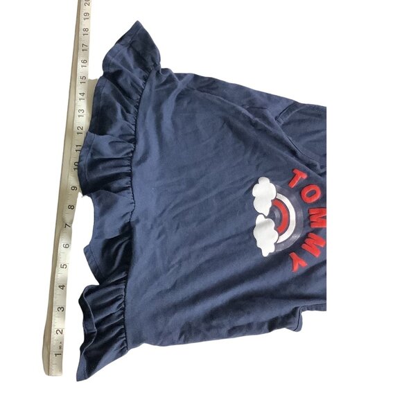 Tommy‎ Hilfiger Girls Navy Tank Top With Ruffled Hem Size 8-10 Rainbow Print - Picture 7 of 11